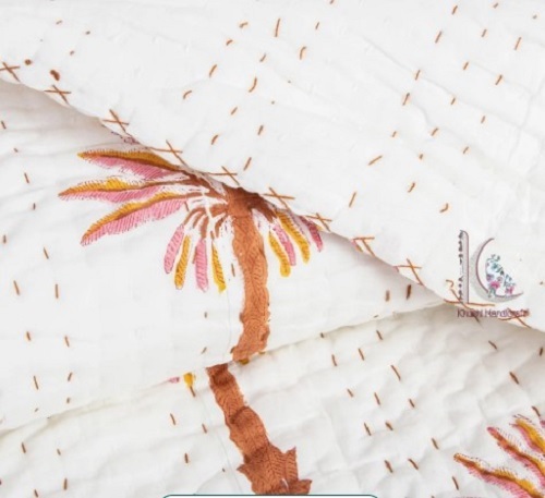 Hand Block Prints Kantha Quilt