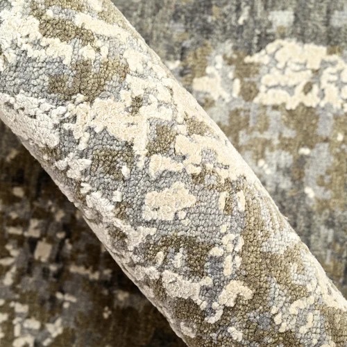 Handmade Unique Collection Of Wool Silk Rugs - Silk Blend, Rectangle, Green White, Anti Slip, Corrosion-Resistant