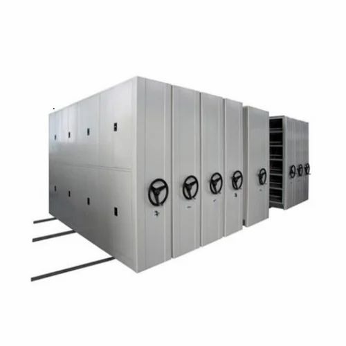 Mobile Racks Compactor - Stainless Steel, 10 Feet, White Powder Coated | Commercial, Industrial Use