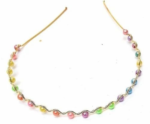 Moti Hair Band - Metal, 12 Pieces, Multi Color | Personal Use, Girls Accessory