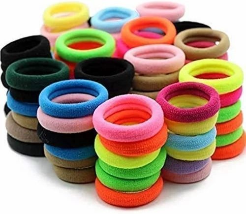 Nylon Hair Rubber Band - Small Size, Multicolor, 72 Pieces | Nylon Material, Daily Wear, For Girls