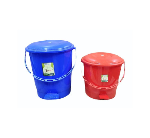 Plastic Foot Pedal Dustbin - Plastic, Round Shape, Red Blue | Home, Hotels Use