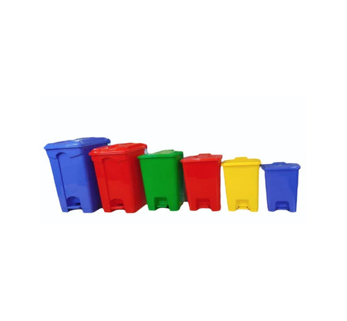 Plastic Leg Open Dustbin 15 LTR - Plastic, 15 LTR, Multicolor | Foot Pedal, Rectangular Shape, Lid Spare Part