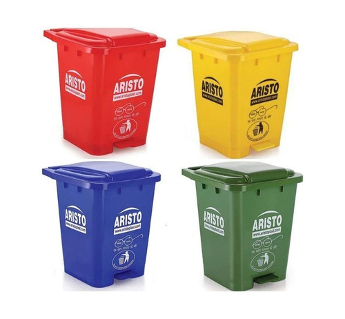 Plastic Leg Open Dustbin 50 LTR - Plastic, 50 LTR, Multicolor | Home, Hotel Use, Foot Pedal, Rectangular, Lid Spare Part