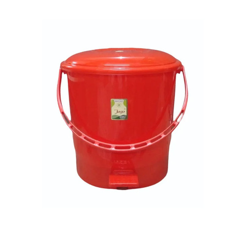 Plastic Pedal Dustbin 12 LTR - Plastic, 12 L, Red | Foot Pedal, Round Shape, Hotel & Hospital Use