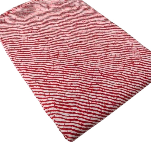 Printed Cotton Strip Fabric - 44-45 Inch, Multi Color, Medium Weight | Shrink-Resistant, Fine Finish, Screen Printed