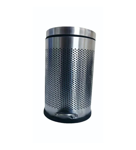 SS Leg Open Perforated Dustbin 11 Ltr - Stainless Steel, 11 L, Silver | Foot Pedal, Round Shape, For Home & Hotels