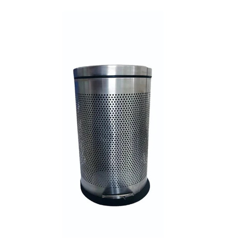 SS Leg Open Perforated Dustbin 20 Ltr - Stainless Steel, 20 L, Silver | Foot Pedal, Round, For Home and Hotels