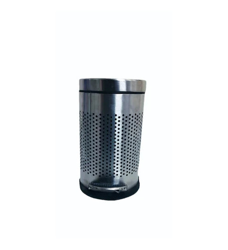 SS Leg Open Perforated Dustbin 7 LTR - Stainless Steel, 7 L, Silver | Foot Pedal, Round, Home & Hotel Use