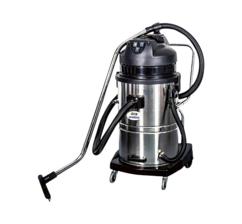Wet And Dry Industrial Vacuum Cleaner- 80 Ltrs, SP380 - Stainless Steel, 80 Litre, 3000W | Semi Automatic, Commercial Use, Accessories Included