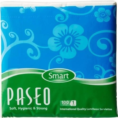 2 Ply Paseo Tissue Paper - Paper Rectangular Creamy, White, Double Coated, Soft Die Cut Piece for Food Use