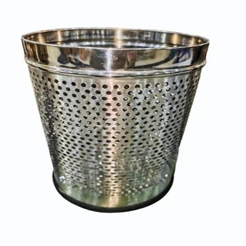 8 L Stainless Steel Dustbin - Polished Silver, Round | Indoor and Outdoor Waist Storage