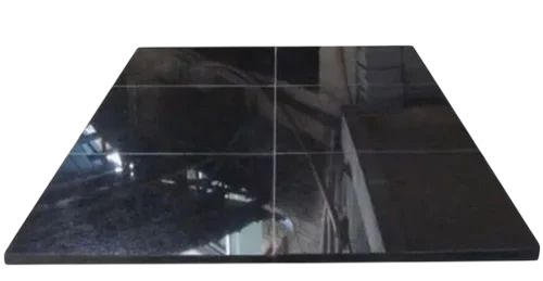 Absolute Black Granite Tiles - Durable Fine Finished Square Slabs Polished Black Surface