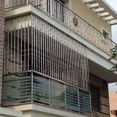 Balcony Covering Grill - Stainless Steel, Customized Size, Silver | Rust Proof, Anti Corrosion, Eco Friendly, Rectangular Gates