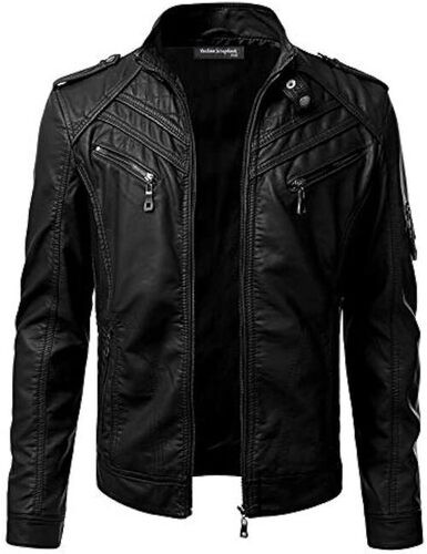 Black Long Jacket - Leather, Plus Size, Black | Anti Wrinkle, Cool Dry, No Fade, Dry Cleaning