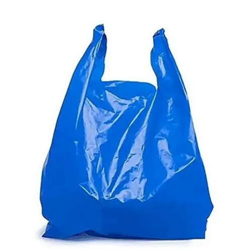 Blue Plain Plastic Bags - HDPE/LDPE Biodegradable 20-80 Microns, Blue, Flexiloop & Hand Length Handles | Tear Resistant, Lightweight, Waterproof, Reusable