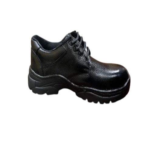 Construction Safety Shoes - Leather, All Sizes, Black | Lace Up, Oil Resistant, Slip Resistant PVC Outsole