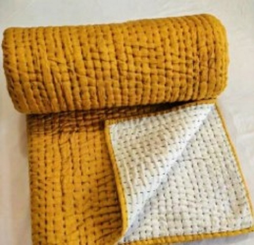 Cotton Rajai For Winter - Cotton Full Size, Plain Dyed | Lightweight, Low Maintenance, Soft Fabric