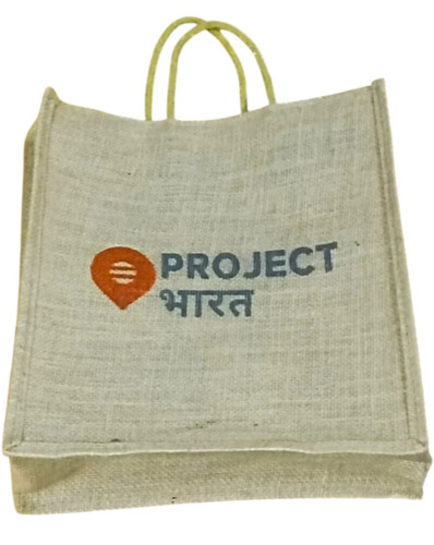 Custom Jute Bags - Jute, Standard Size, Brown | Printed Pattern, Flexiloop Handle, Durable, Long Lasting