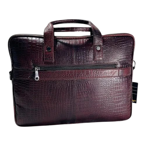 Dark Brown Leather Laptop Bag - Leather, 16 Inch, Brown, Zipper Closure | Polished Finish, 4 Compartments, Water Resistant