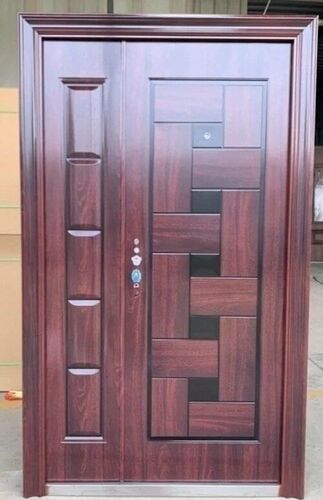 Durable Entrance Steel Mother Son Door - Steel, Standard Size, Brown | Rust Proof, Swing Entry Door, Finished Surface