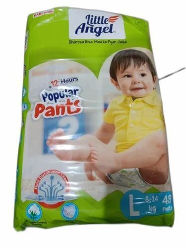 Little Angel Large Pants Diaper - Cotton Medium White, 48 Pieces | Ultra Soft, Lightweight, Breathable, 12 Hours Absorption