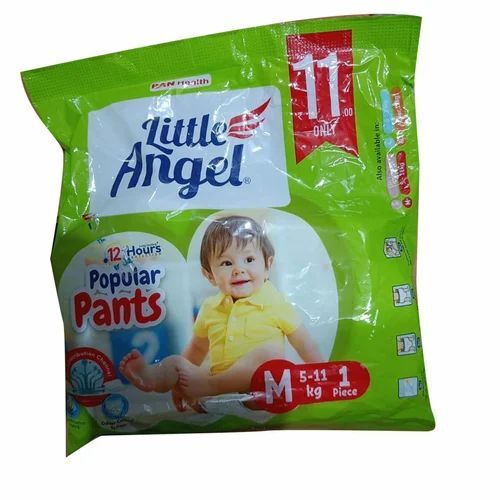 Little Angel Medium Pants Diaper - Cotton Small White, Ultra Soft | 12 Hours Absorption, Lightweight Breathable