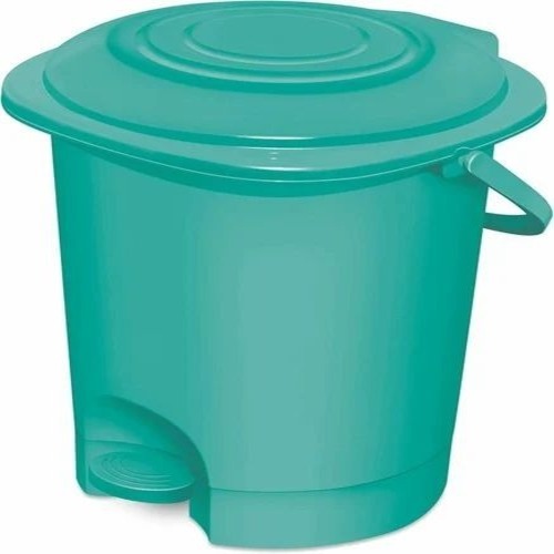 Plastic Dustbin - Plastic, 12 Ltr, Green, Round | Indoor Outdoor Waist Storage for Home Office Hotel Hospital