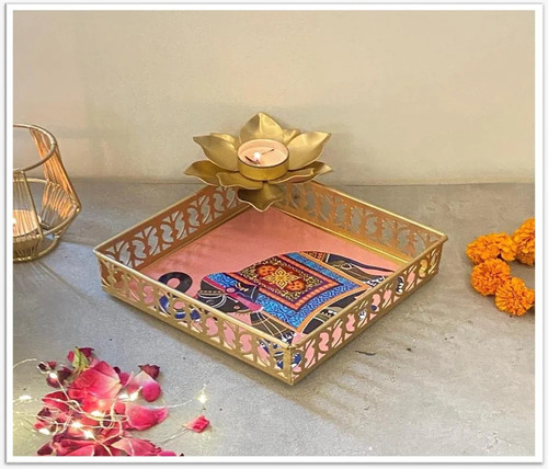 Pooja Thali - Color: Golden