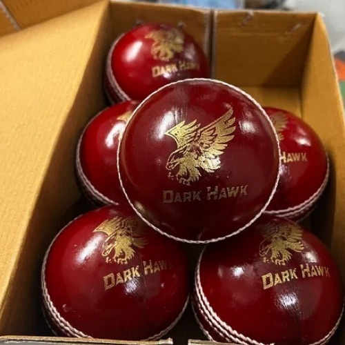 Round Red Cricket Leather Ball - Leather, Red | High Durability, Smooth Seam, Consistent Bounce, Weather Resistant