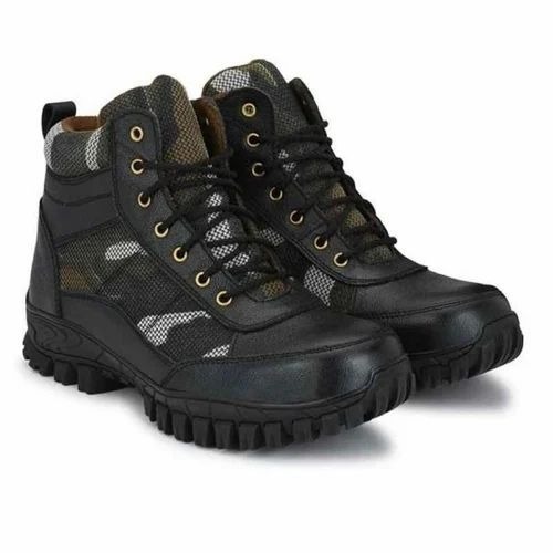 Safety Leather Shoes - Leather, All Sizes, Black | Lace Up, Oil Resistant, Slip Resistant PVC Outsole