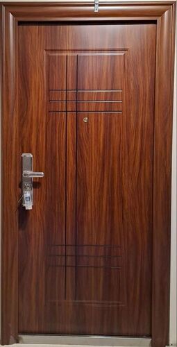 Single Steel Durable Door - Steel, Standard Size, Brown, Rust Proof, Swing Entry | Exterior Residential Door