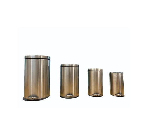SS Leg Open Dustbin 5 LTR - Stainless Steel, 5 L, Polished Silver | Foot Pedal, Round, Home & Hotel Use