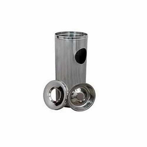 Stainless Steel Dustbin - 5 Ltr, Polished Silver, Round | Indoor and Outdoor Waist Storage for Home, Office, Hotel, Hospital