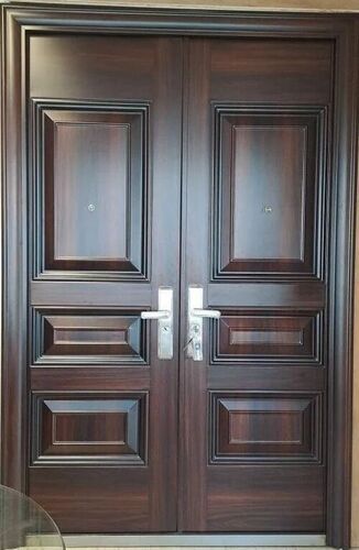 Twin Brown Door - Steel Standard Size Brown, Rust Proof, Durable, Swing Exterior Residential Door