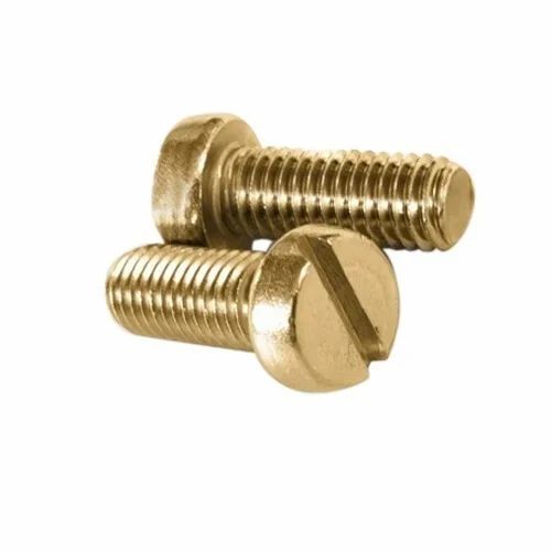 Brass Electrical Screw - Brass, Standard Size, Golden | Corrosion Protection, Durable, Industrial Use