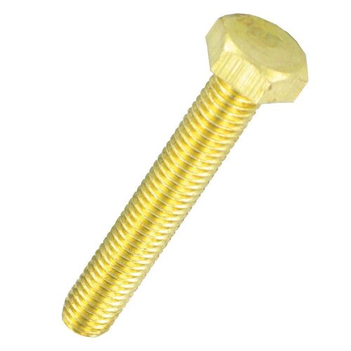 Brass Hex Bolt - Brass, Standard Size, Golden | Corrosion Protection, Durable, Long Lasting