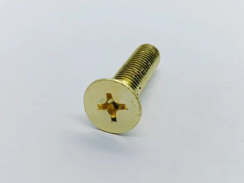 Brass Philips Csk Screw - Brass, Standard Size, Golden | Corrosion Protected, Durable, Industrial Use