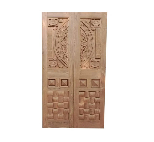 Brown Exterior Main Teak Wood Door