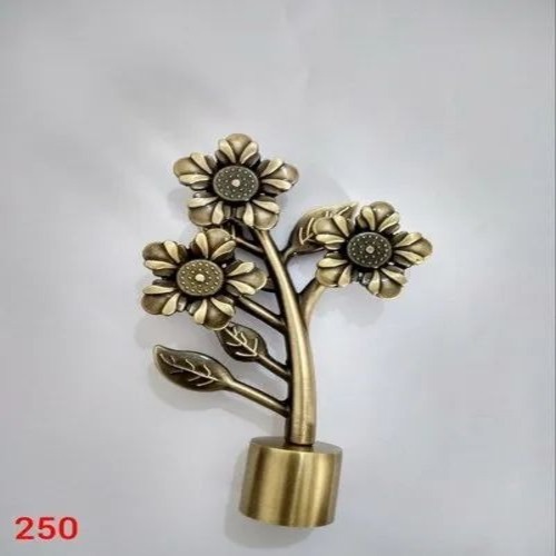 Golden Antique Curtain Bracket - Metal, Custom Size, Multicolor | Single Side Fency Design