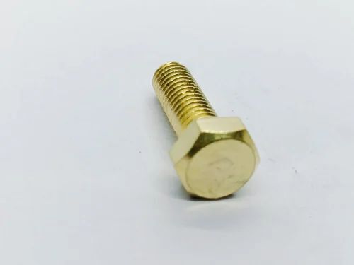 Golden Brass Hex Bolt - Brass, Standard Size, Golden | Corrosion Protection, Durable, Long Lasting