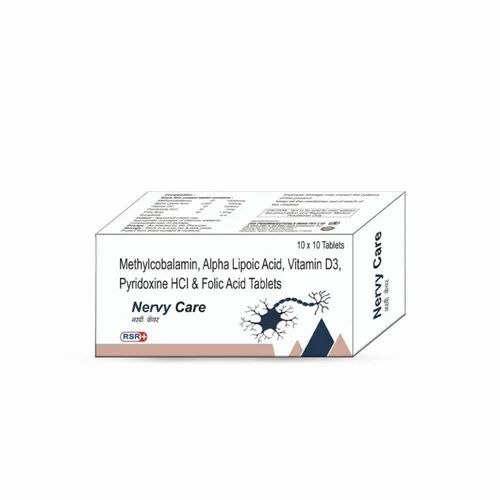 Nervy Care Tablet - Methylcobalamin 1500 mcg, Niacinamide, 10x10 Tablets Box, Purity 99%