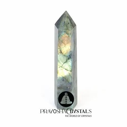 Prayosha Crystals Labradorite Wand - Agate Stone, Flexible Size | Good Quality, Customizable Usage