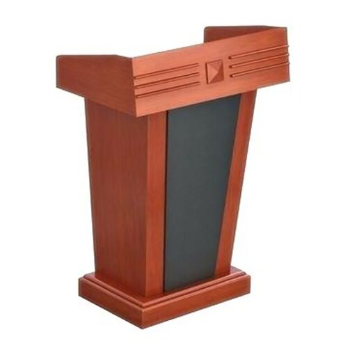 Termite Free Wooden Modern Podium - Wood, Standard Size, White & Blue | Durable, Easy To Clean, Eco-Friendly