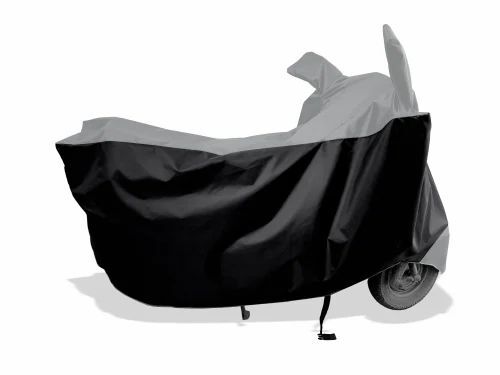 Two Wheeler Grey & Black Body Cover - PVC Material, 340 gm Weight, Fine Finish