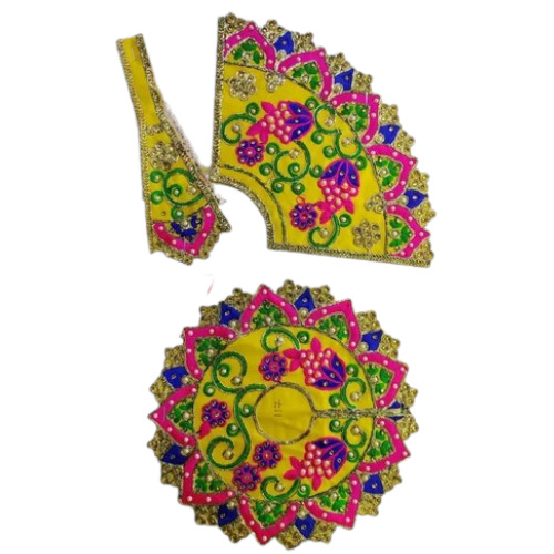 3.5 Inch Yellow Laddu Gopal Dress - Silk, 55g, Multicolor | Easy to Clean, Lightweight, Elegant Look