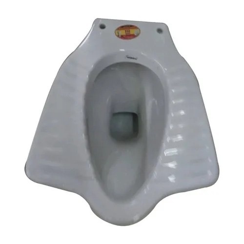 Indian Toilet Seat - Ceramic, White, Polished | Crack Proof, Floor Mounted, Corrosion Resistant, Easy To Fit