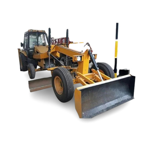 JCB Mount Motor Grader - Metal Yellow 10 Tons 80 HP 4 Cylinder In-Line Engine | Semi Automatic Control Hydraulic Steering