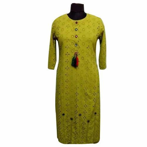 Ladies Embroidered Cotton Kurti