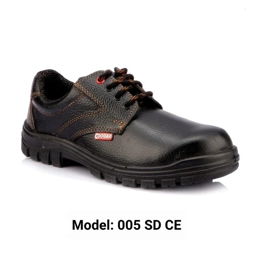Low Ankle Safety Shoes - Leather Black, Slip Resistant Steel Toe | Lightweight, Shock Absorption, Comfortable Fit